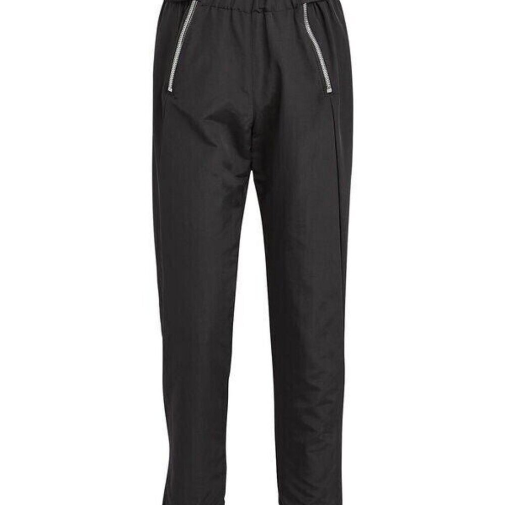 RTA LEON Zip Track Pants Xs Xsmall Black Zipper Pockets Peplum Nylon Made In USA